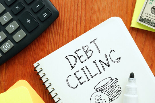 Debt ceiling concept with rising limit barrier and financial pressure, government borrowing cap, national debt crisis, budget deficit, economic policy risk and fiscal uncertainty