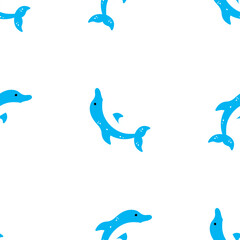 Obraz premium Cute blue dolphins swim joyfully during ocean day, isolated on a transparent background