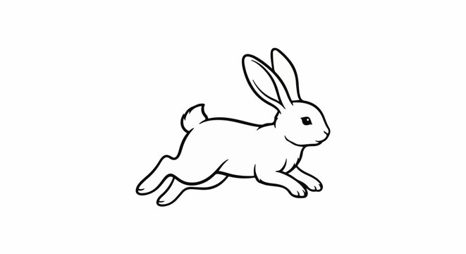 Outline of a rabbit running