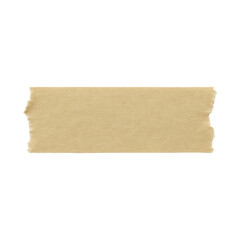 Fototapeta premium Trozo de cinta adhesiva de color marrón claro visto desde arriba, el fondo es blanco liso
