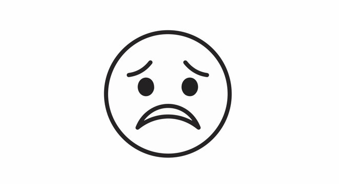 Sad face icon on a white background