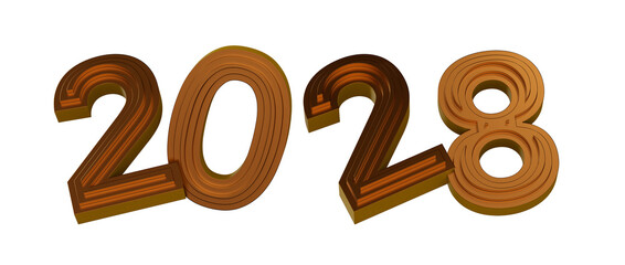 The year 2028 is represented with a unique design on a white background, perfect for new © vegefox.com
