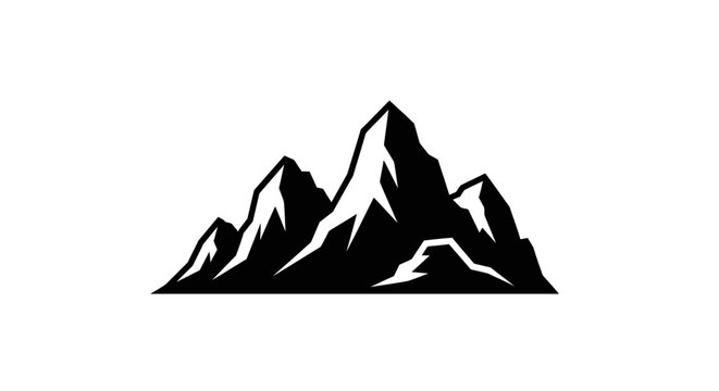Black mountain range silhouette graphic design.