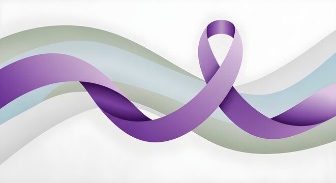 Cinta morada del mes de concientizaci&oacute;n sobre el estr&eacute;s