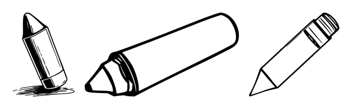 Black line art, white background: eraser set with simple line art design featuring simple design, minimalist, black and white with illustrations and graphics
