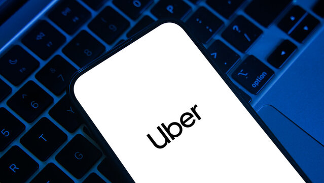 Uber logo displayed on a smartphone screen &ndash; Delhi, India &ndash; June 04, 2025
