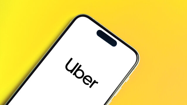 Uber logo displayed on a smartphone screen &ndash; Delhi, India &ndash; June 04, 2025