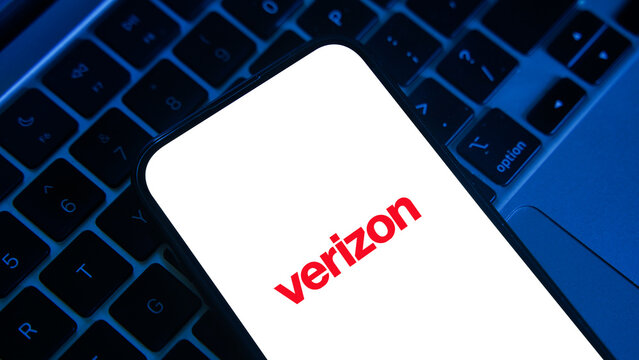 Verizon logo displayed on a smartphone screen &ndash; Delhi, India &ndash; June 04, 2025