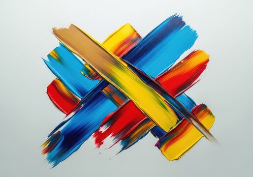 Dynamic contemporary visual artwork featuring rich textures and expressive strokes of bold paint colors creating a non-objective pattern, paint, creative, painting