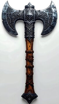 Ornate double-bladed axe