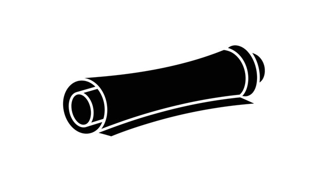 Black rolled up tube object.