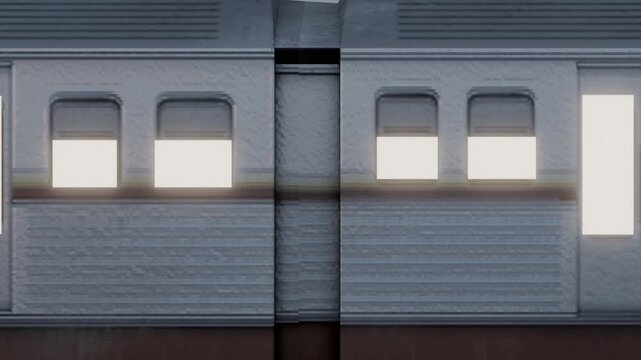 4K Seamless Loop Side View of Moving Train Animation