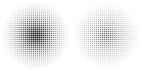 Set of black halftone dots backgrounds. vector modern dots halftone arts © Maidi