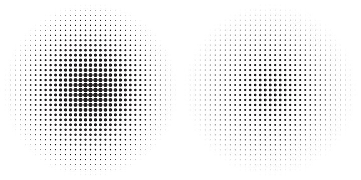Set of black halftone dots backgrounds. vector modern dots halftone arts