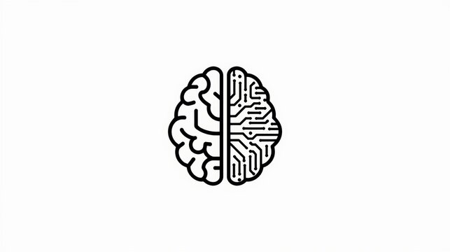 Brain, human brain, mind, intelligence, symbol, icon, black and white