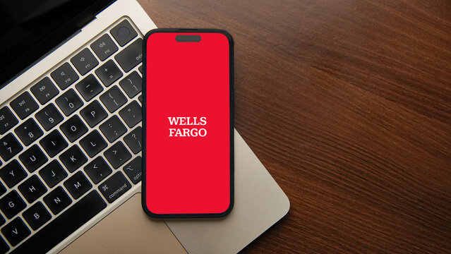 Wells Fargo logo displayed on a smartphone screen &ndash; Delhi, India &ndash; June 04, 2025