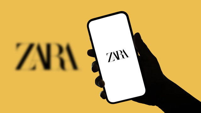 Zara logo displayed on a smartphone screen &ndash; Delhi, India &ndash; June 04, 2025