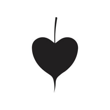  Black Silhouette of a Bodhi Tree Leaf Representing Peace and Enlightenment
