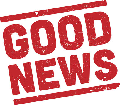 grungy scratched rubber stamp with text GOOD NEWS, vector illustration