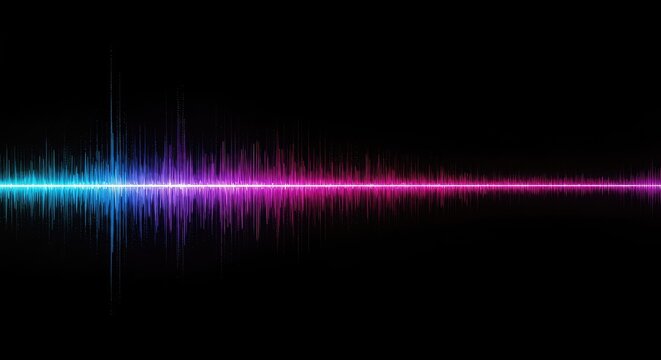 Abstract representation of a digital frequency waveform showing a flat, unresponsive line, indicating silence or a complete signal loss, geometric, void, absence