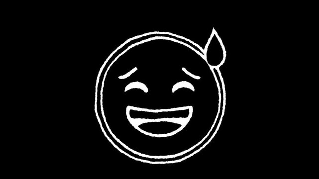 Emoticon of Anxiety: A simple yet expressive emoticon conveys a sense of nervousness and emotional expression, with sweat drop representing the feeling of anxiety. 