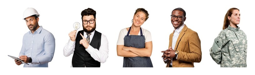 Obraz premium Diverse professionals in various occupations