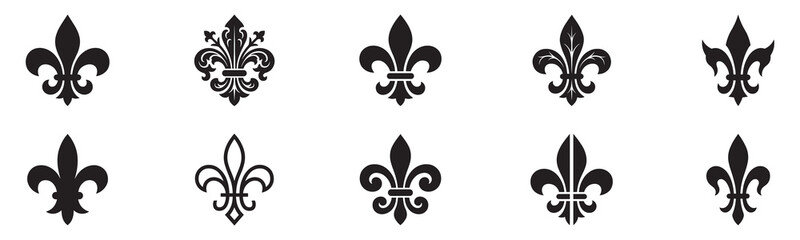 Fleur de lis icon set. Fleur de lis ornament icon design template. Vector Illustration. EPS 10 © Jeremy_Show