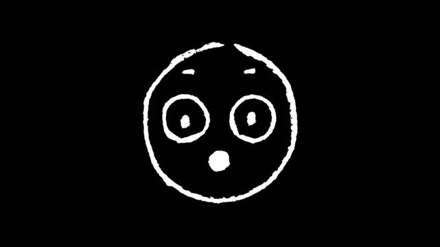 Surprised Sketch: Simple sketch of a surprised face that conveys a sense of shock and bewilderment against a dark backdrop.