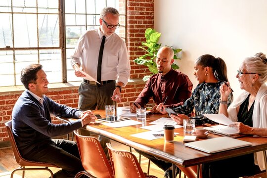 Diverse team meeting collaboration
