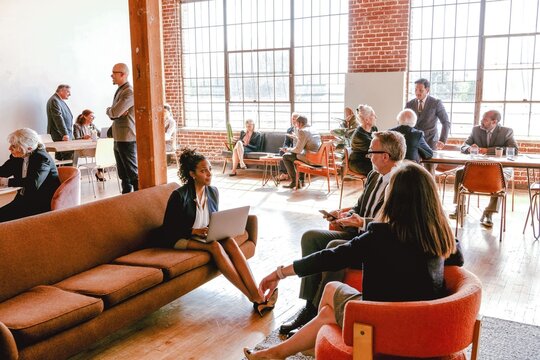 Modern office meeting space collaboration