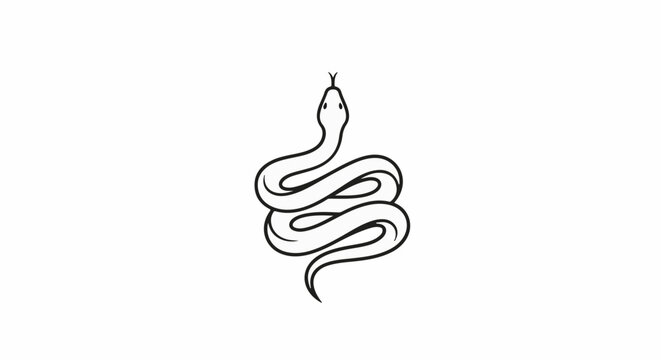 Stylized black line drawing of a coiled snake with its head raised