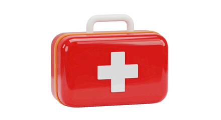 Fototapeta premium Vector illustration&nbsp;of red first aid kit on a transparent background