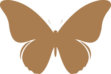 Brown butterfly silhouette on transparent background, insect, lepidoptera, nature, beauty, wings. © MD