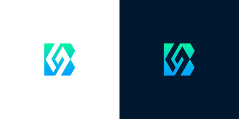 Abstract Letter B Logo Design with Gradient Colors, Technology and Modern Corporate Identity © anello