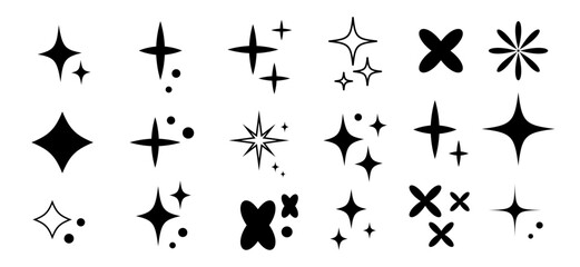 Fototapeta premium Collection of stylized starburst and sparkle icons