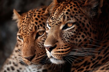 Fototapeta premium Portrait of a leopard with its mate