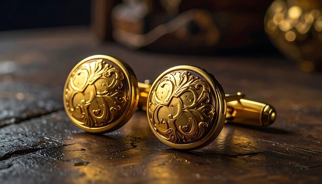 Ornate gold cufflinks (1)