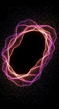 Dynamic geometric representation of attraction and force fields shaping a hyperbolic warp in digital space, digital, movement, science