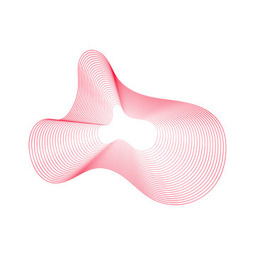 Red Fluid Abstract Wave Pattern with Thin Contour Lines and Organic Flow