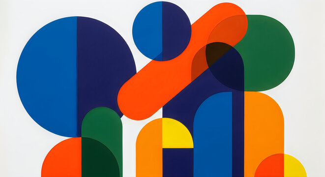 Abstract Geometric Shapes Composition, Modern Art Design