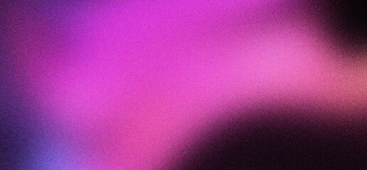 Grainy gradient background with purple and pink light leaks, abstract noise texture with soft neon glow, atmospheric dark aesthetic for modern web design, cinematic blurry color transition.
