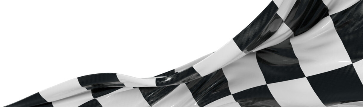 Dynamic waving checkered racing flag. Symbol of speed, competition, and finish line. Perfect for motorsport and victory