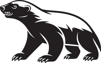 Obraz premium Honey Badger Side Profile Aggressive Animal Logo