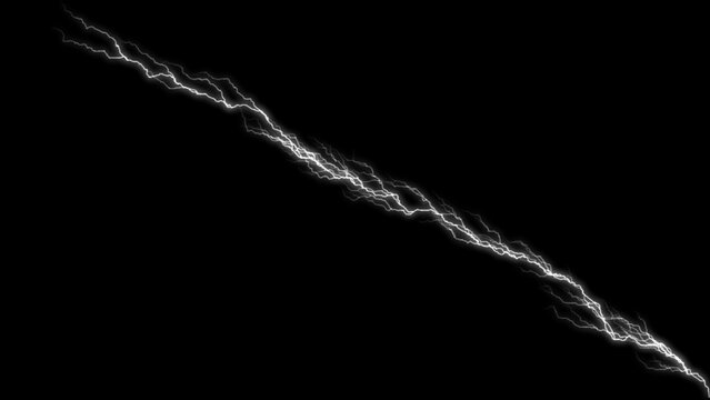 White lightning strike across dark background a powerful bolt, appearing