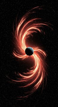Deep space abstract background showing gravitational pull and warping effects, dark matter energy fields swirling, rendering, dynamic, warp