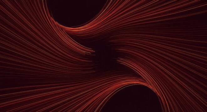 Dynamic abstract pattern of flowing curved lines creating a hypnotic sense of movement and continuous visual rhythm, repetition, sequence, cadence