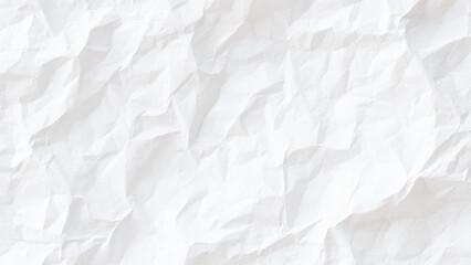 Obraz premium Crumpled white paper texture background with creases and folds