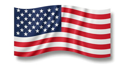 Obraz premium The American flag waving on a transparent background