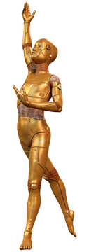 3D Rendering Male Robot on White