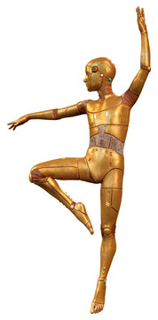 3D Rendering Male Robot on White